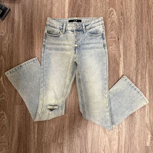 Joe's Jeans Girls' The Molly Flare Jeans Size Kids 12, Light Wash, Ripped Denim